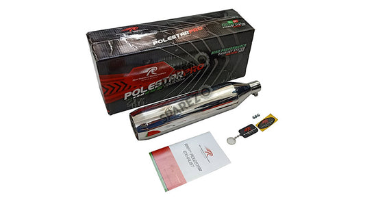 Royal Enfield Meteor 350 Red Rooster Performance Exhaust Silencer Chrome