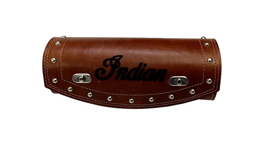 Universal Indian Motorbike Front Side Genuine Leather Tool Bag Brown Color