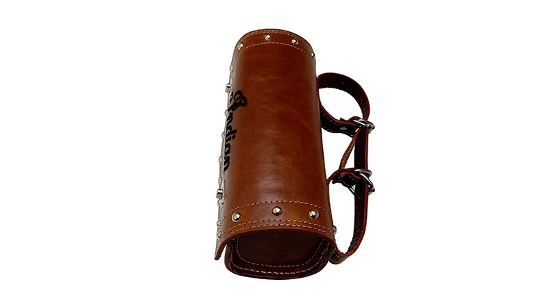 Universal Indian Motorbike Front Side Genuine Leather Tool Bag Brown Color