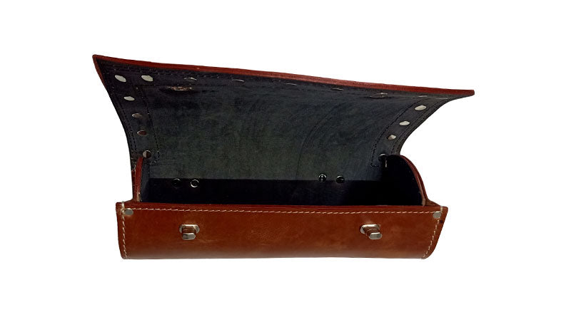 Universal Indian Motorbike Front Side Genuine Leather Tool Bag Brown Color