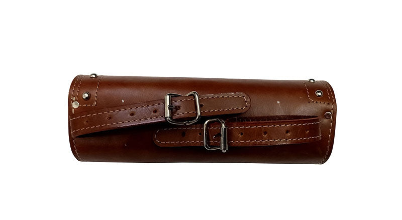 Universal Indian Motorbike Front Side Genuine Leather Tool Bag Brown Color