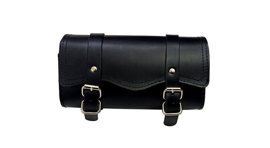 Universal Indian Motorbike Front Side Genuine Leather Tool Bag Black Color