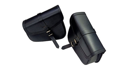 Royal Enfield GT Continental and Interceptor 650 Genuine Leather Black Pannier Bags
