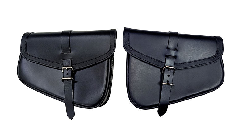 Royal Enfield GT Continental and Interceptor 650 Genuine Leather Black Pannier Bags