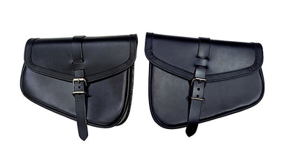 Royal Enfield GT Continental and Interceptor 650 Genuine Leather Black Pannier Bags
