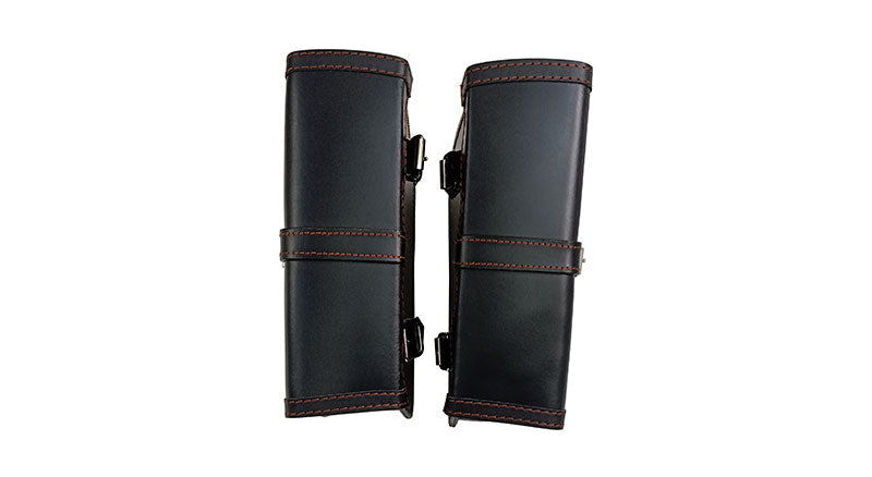 Royal Enfield Interceptor and GT 650 Genuine Leather Black Pannier Bags Pair