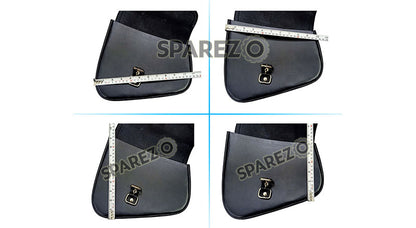 Royal Enfield Interceptor and GT 650 Genuine Leather Black Pannier Bags Pair