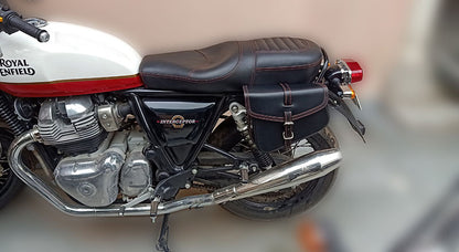 Royal Enfield GT and Interceptor 650 Leather Comfortable Dual Seat with Pannier Bag