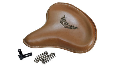 Genuine Leather Royal Enfield Standard Bullet 350 500 Front Brown Tan Solo Seat