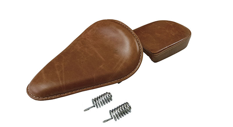 Genuine Leather Royal Enfield Classic 350 500 Low Rider Front and Rear Seat Tan Color