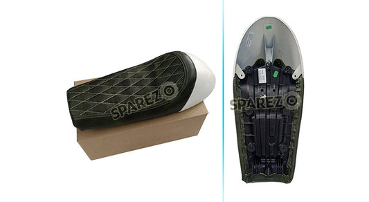 Royal Enfield GT Continental and Interceptor 650 Single Seat Green with White Cowl