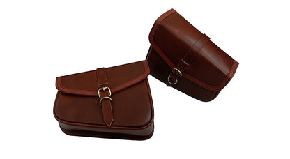 Royal Enfield GT Continental and Interceptor 650 Genuine Leather Tan Brown Pannier Bags