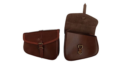 Royal Enfield GT Continental and Interceptor 650 Genuine Leather Tan Brown Pannier Bags