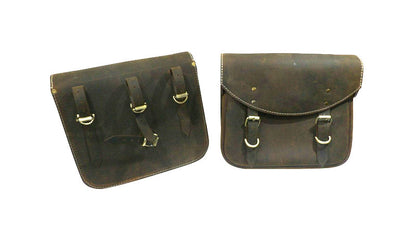 Royal Enfield Genuine Leather Saddle Bags Pair For Classic Models 500cc 350cc