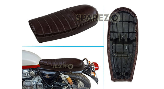 Royal Enfield GT and Interceptor 650 Genuine Leather Dual Dark Brown Seat D9