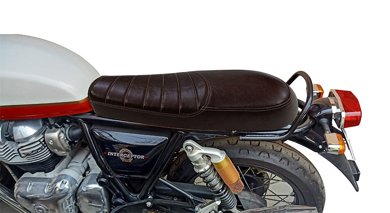 Royal Enfield GT and Interceptor 650 Genuine Leather Dual Dark Brown Seat D9
