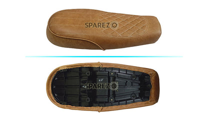 Royal Enfield GT and Interceptor 650 Genuine Leather Camel Color Dual Seat D7