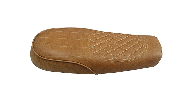 Royal Enfield GT and Interceptor 650 Genuine Leather Camel Color Dual Seat D7