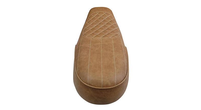 Royal Enfield GT and Interceptor 650 Genuine Leather Camel Color Dual Seat D7