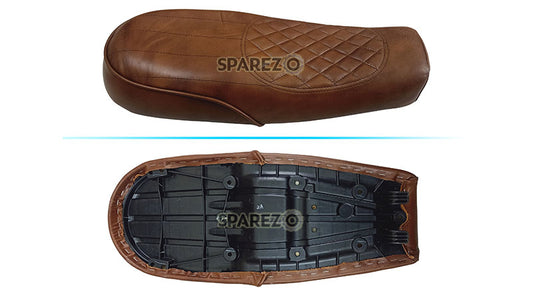 Royal Enfield Interceptor and GT 650 Genuine Leather Brown Dual Seat D3
