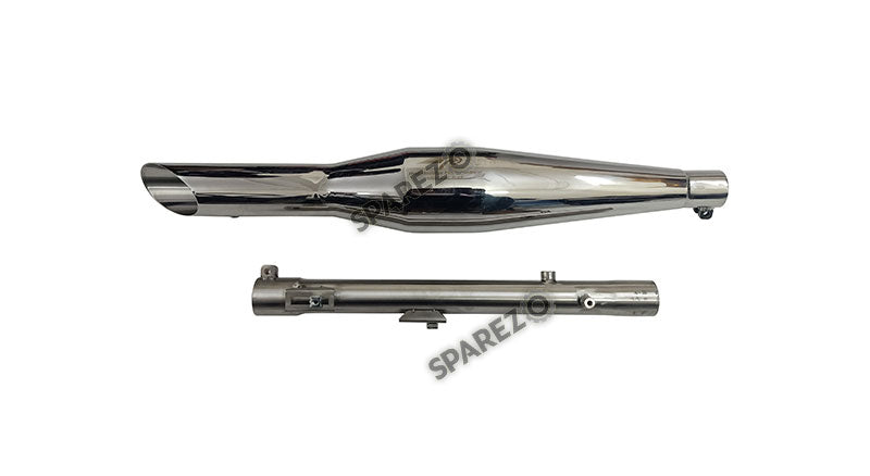 Royal Enfield Classic 350 Reborn Red Rooster S S Exhaust Muffler Silencer Polish