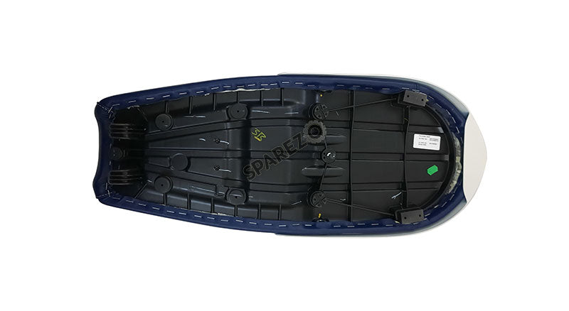 Royal Enfield GT and Interceptor 650 Blue Genuine Leather Dual Seat with White Cowl