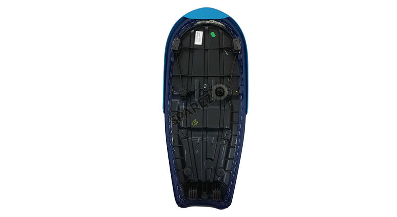 Royal Enfield GT and Interceptor 650 Blue Genuine Leather Dual Seat with Blue Cowl