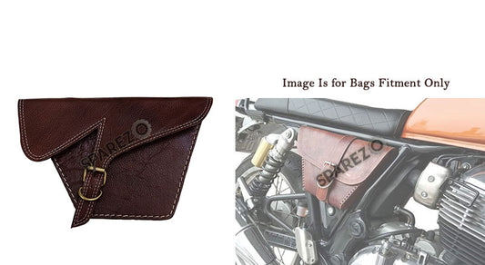 Royal Enfield GT and Interceptor 650 Side Panel Bag Genuine Leather Cherry Brown