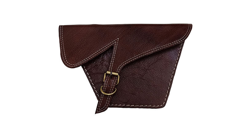 Royal Enfield GT and Interceptor 650 Side Panel Bag Genuine Leather Cherry Brown