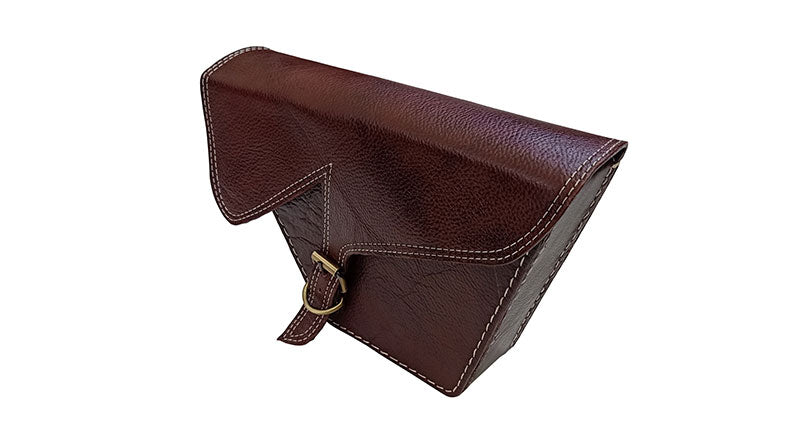 Royal Enfield GT and Interceptor 650 Side Panel Bag Genuine Leather Cherry Brown