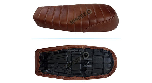 Royal Enfield GT and Interceptor 650cc Genuine Leather Brown Dual Seat D23