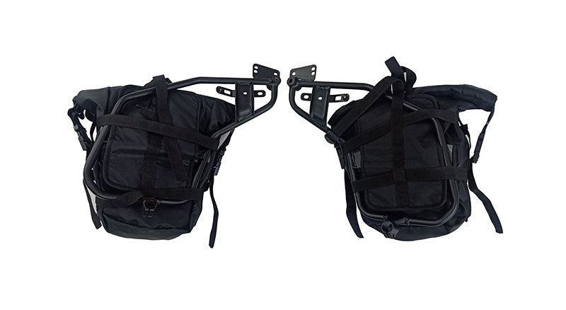 Royal Enfield Himalayan 411cc Top Frame Canvas Luggage Bags Pair Black