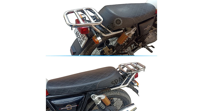 Royal Enfield GT and Interceptor 650 Rear Luggage Rack Carrier Chrome Finish
