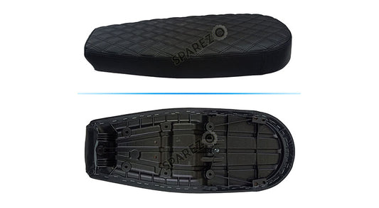 Royal Enfield GT and Interceptor 650cc Black Genuine Leather Dual Seat D24