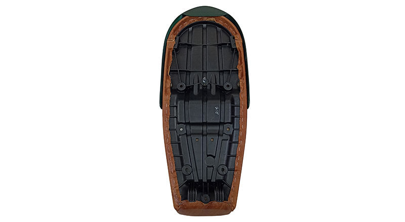 Royal Enfield GT and Interceptor 650cc Leather Dual Seat With Green Cowl D8