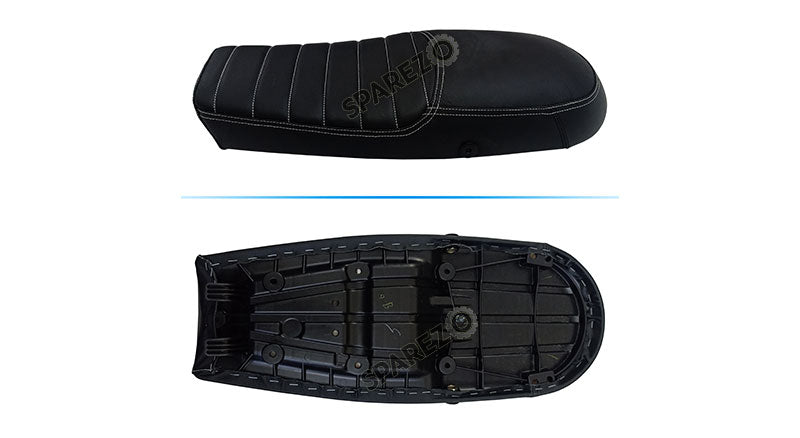 Royal Enfield GT and Interceptor 650cc Genuine Leather Dual Seat With Blue Cowl D27