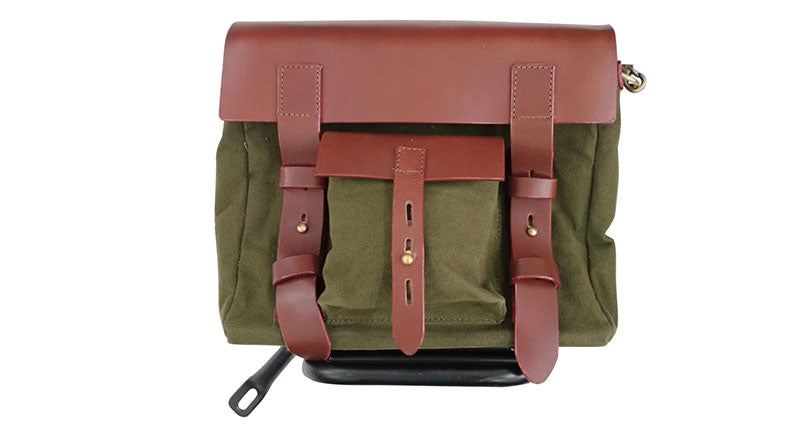 Royal Enfield New Classic Reborn 350 Olive Color Bags With Mounting Pair