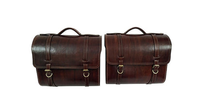 Royal Enfield New Classic Reborn 350cc Leather Antique Brown Bags and Mounting Pair