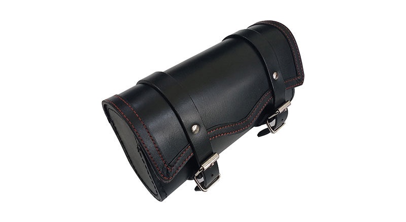 Universal Indian Motorbike Front Side Genuine Leather Tool Bag Black Color D2