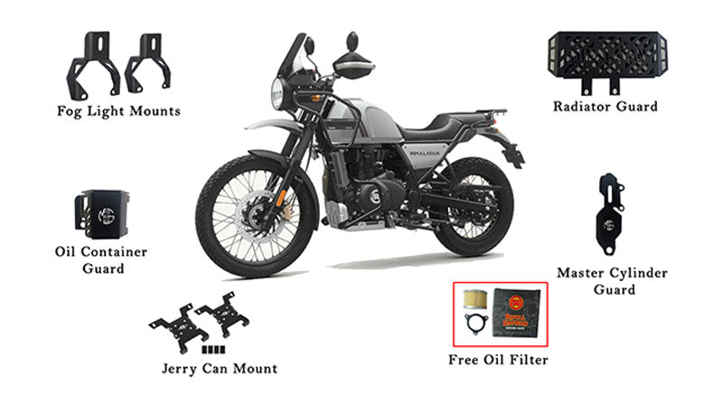 5 PCS Royal Enfield Himalayan BS6 Accessories Combo With Free Oil Filter