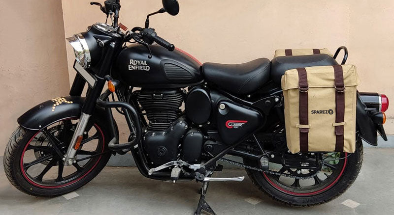 Royal Enfield New Classic Reborn 350 cc Military Pannier Bag With Fitting