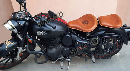 Royal Enfield New Classic Reborn 350cc Front and Rear Leather Seat Tan Brown
