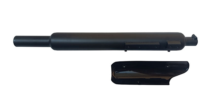 Royal Enfield Big Punjab Exhaust Silencer and Plate Black For Classic Reborn 350