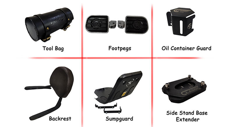Royal Enfield New Classic Reborn 350cc 6 PCS Accessories Combo-4