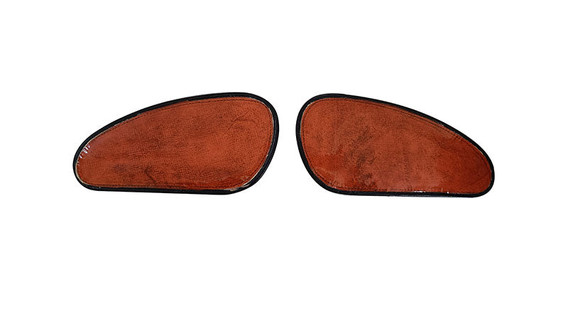 Customized Royal Enfield Interceptor 650 Leather Knee Pad Pair Union Jack Black D7