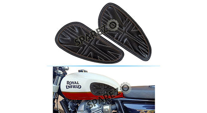 Customized Royal Enfield Interceptor 650 Leather Knee Pad Pair Union Jack D6
