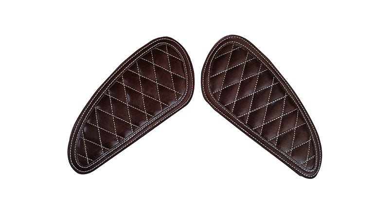 Customized Royal Enfield Interceptor 650cc Leather Knee Pad Pair Union Jack D1