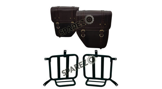 Royal Enfield Meteor 350cc Leather Bags With Mounting Pair Brown