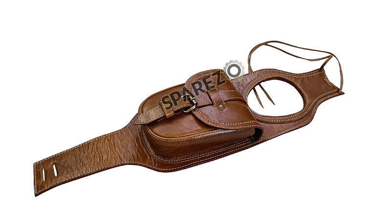 Royal Enfield New Classic Reborn 350 Fuel Gas Tank Belt With Pouch Tan Brown