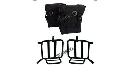 Royal Enfield Meteor 350cc Military Pannier Bags Black Color With Fitting